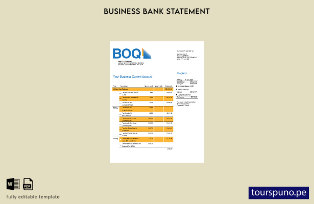 listo para imprimir plantilla de plantilla de Word y PDF del extracto de cuen 39
